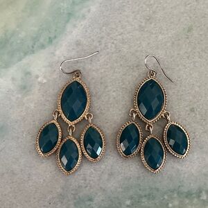 Elegant Gold and blue Dangle Earrings